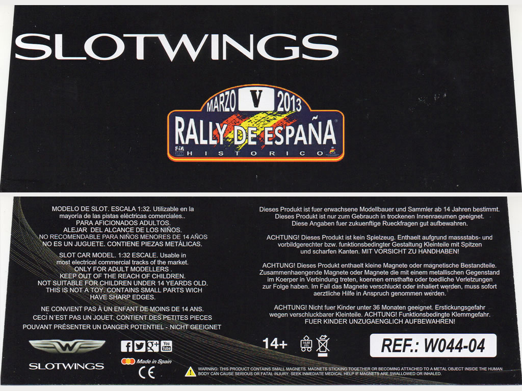 Porsche 934 Rally de España Historicos 2013 Champion N°1 - W044-04 - Slotwings Convertible – Image 15