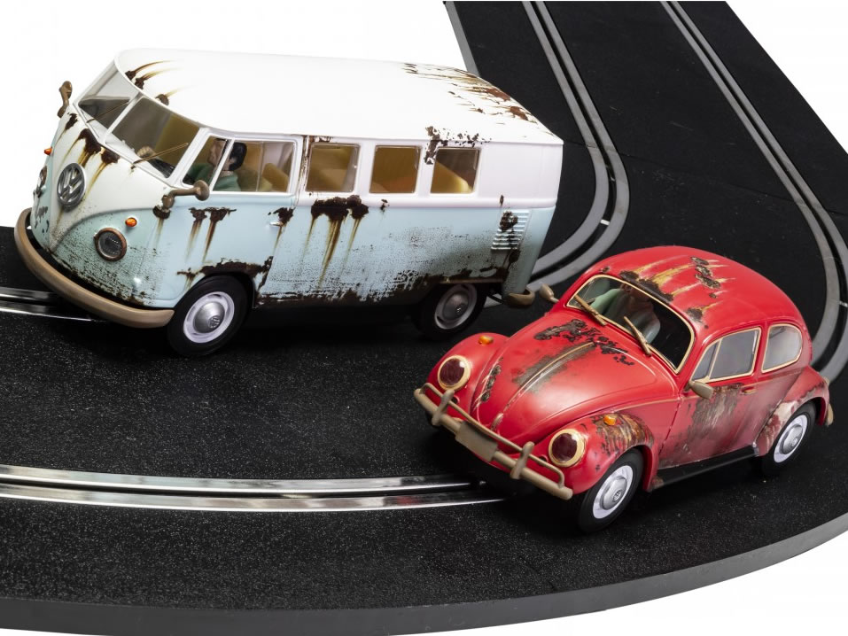 Volkswagen Rusty Rides Beetle & T1B Camper Van - C3966A - Scalextric DPR 132 - EL 2000 Exemplaires