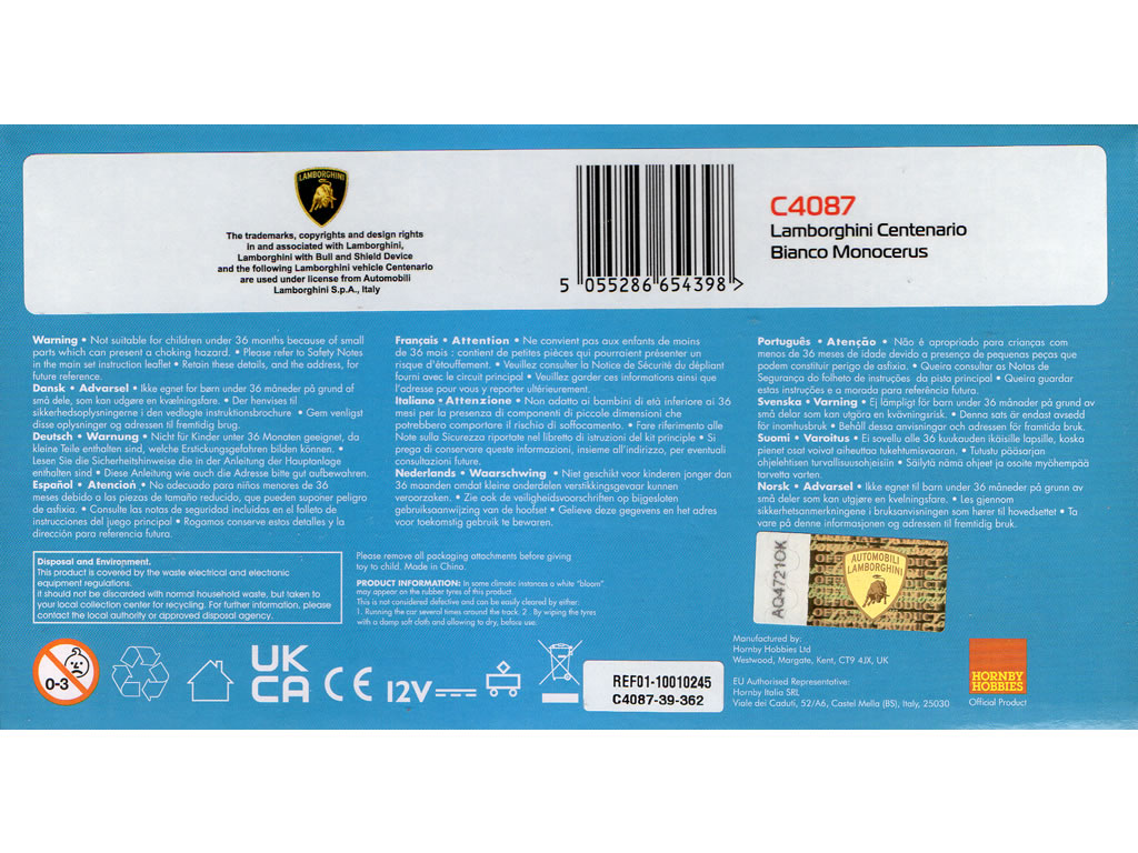 Lamborghini Centenario - White - C4087 - Scalextric DPR 132 – Image 5